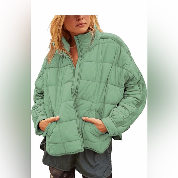 Jackets & Blazers - Green Quilted Jacket